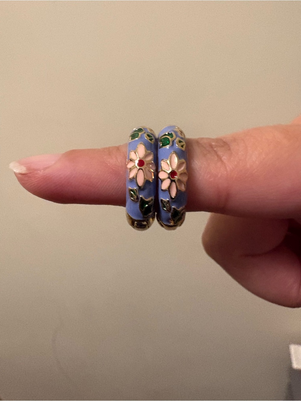 Gold-Plated Lavender Floral Hoop Earrings